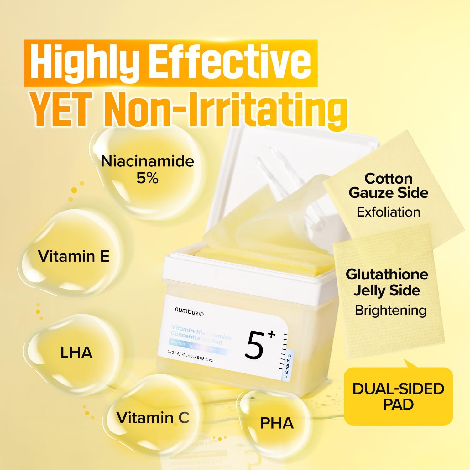 [NUMBUZIN] NO.5 VITAMIN NIACINAMIDE CONCENTRATED PAD - 70 PADS